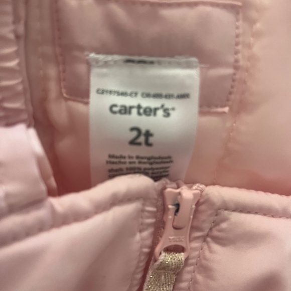 Carter Toddler Zip Puffer adjustable Strap  snow ski suit size 2T - Picture 4 of 5